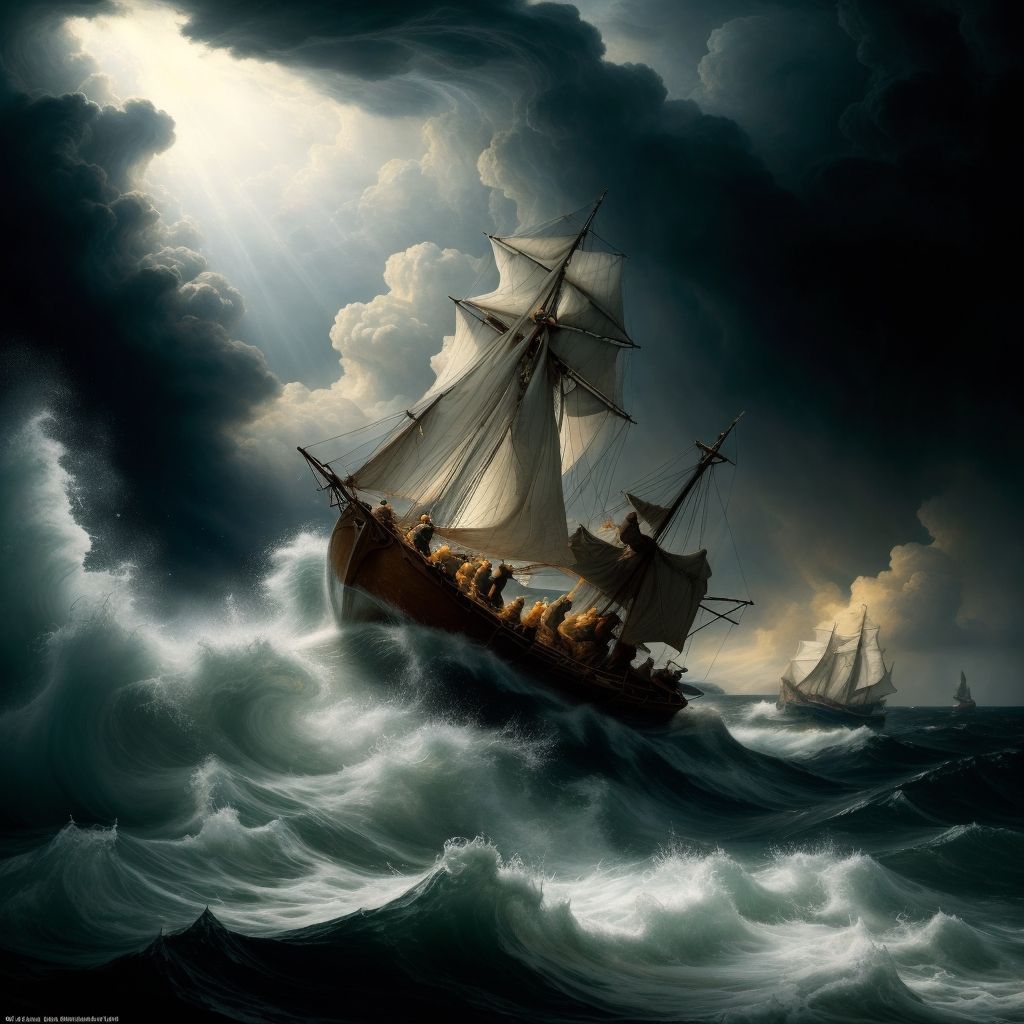 Homage to Rembrandt [Turbulent seas]