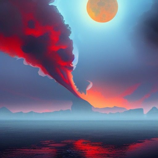 A volcano erupting.