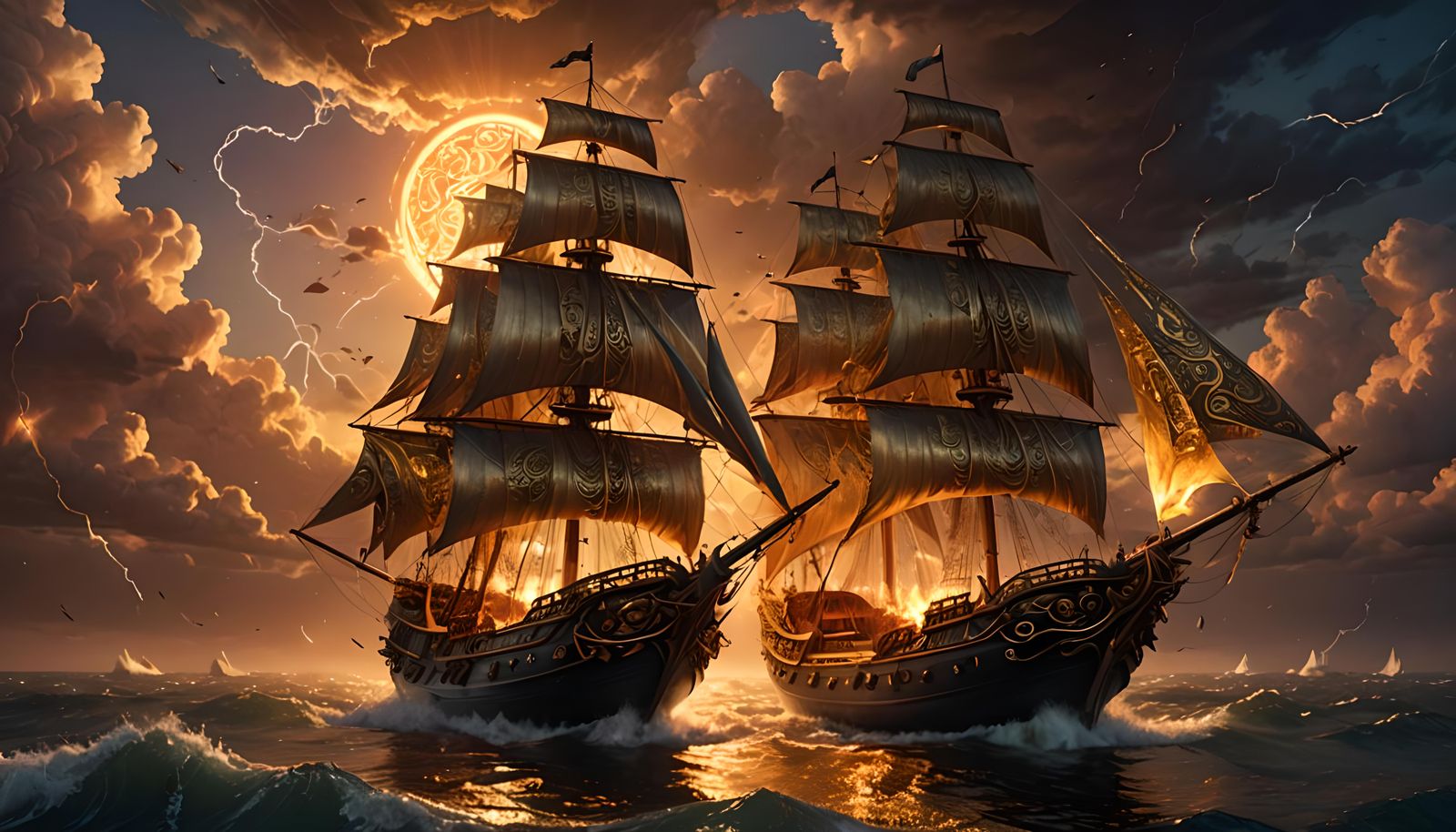 Ships of Gold on a Sea of Fire  by @Noid Zartz