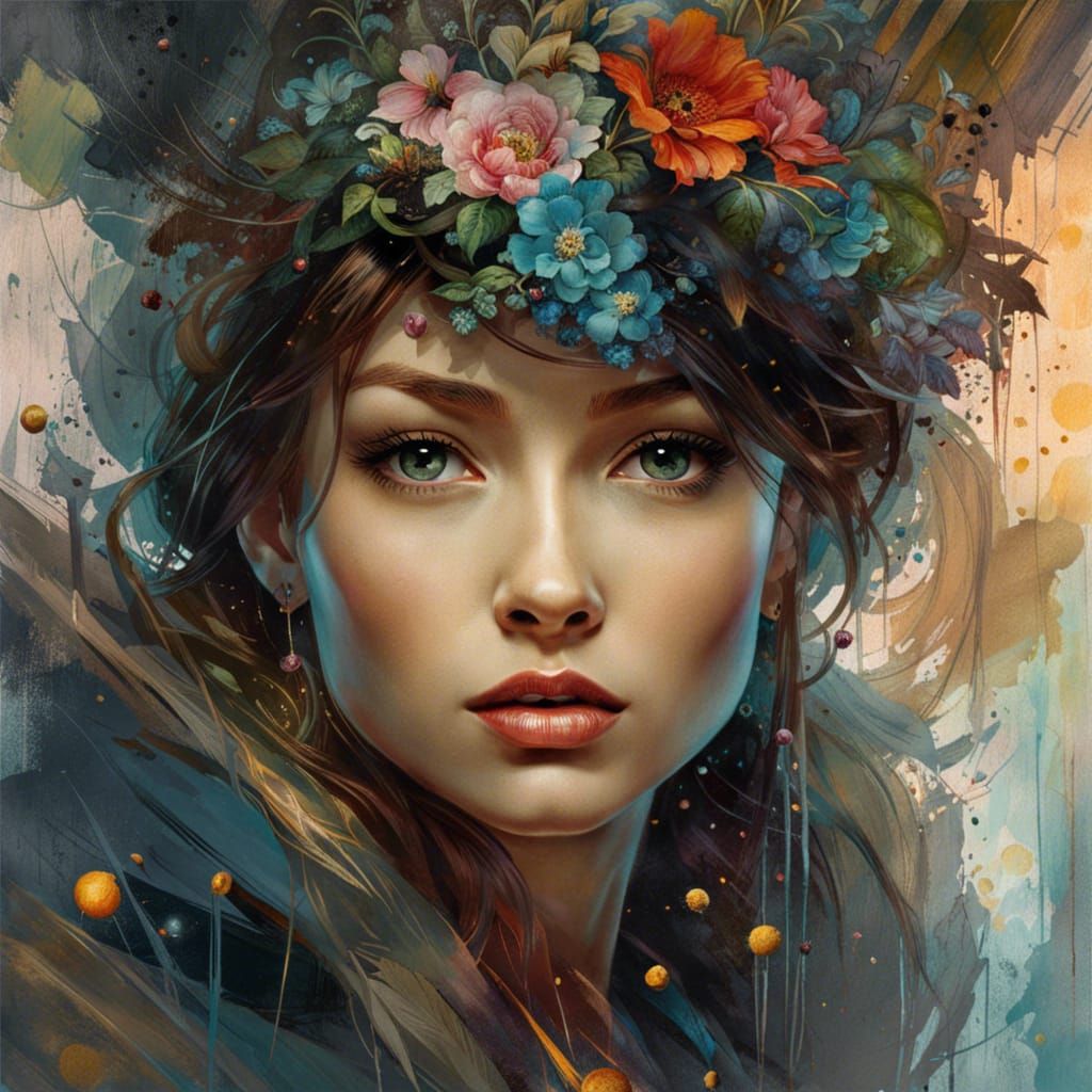 Flower woman - AI Generated Artwork - NightCafe Creator