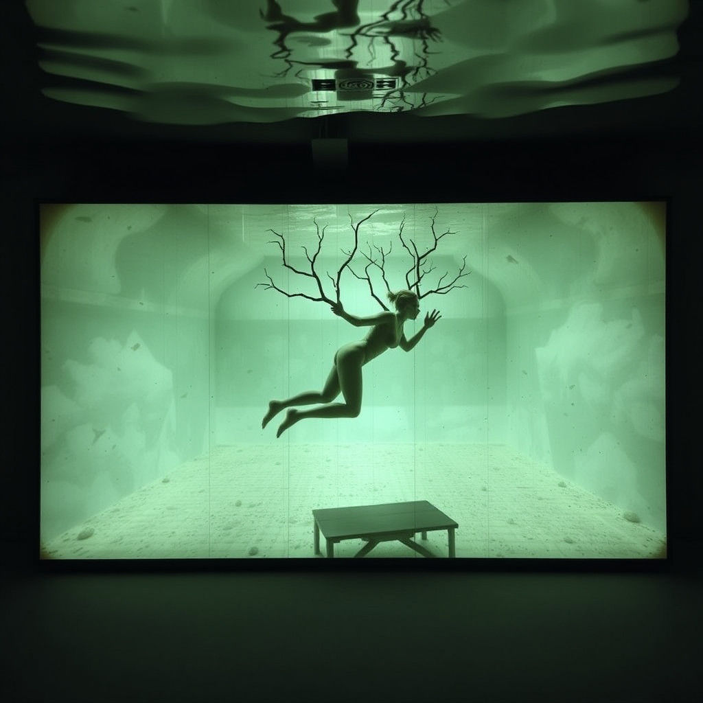 Surreal Underwater Dreamscape in Mixed Media Style