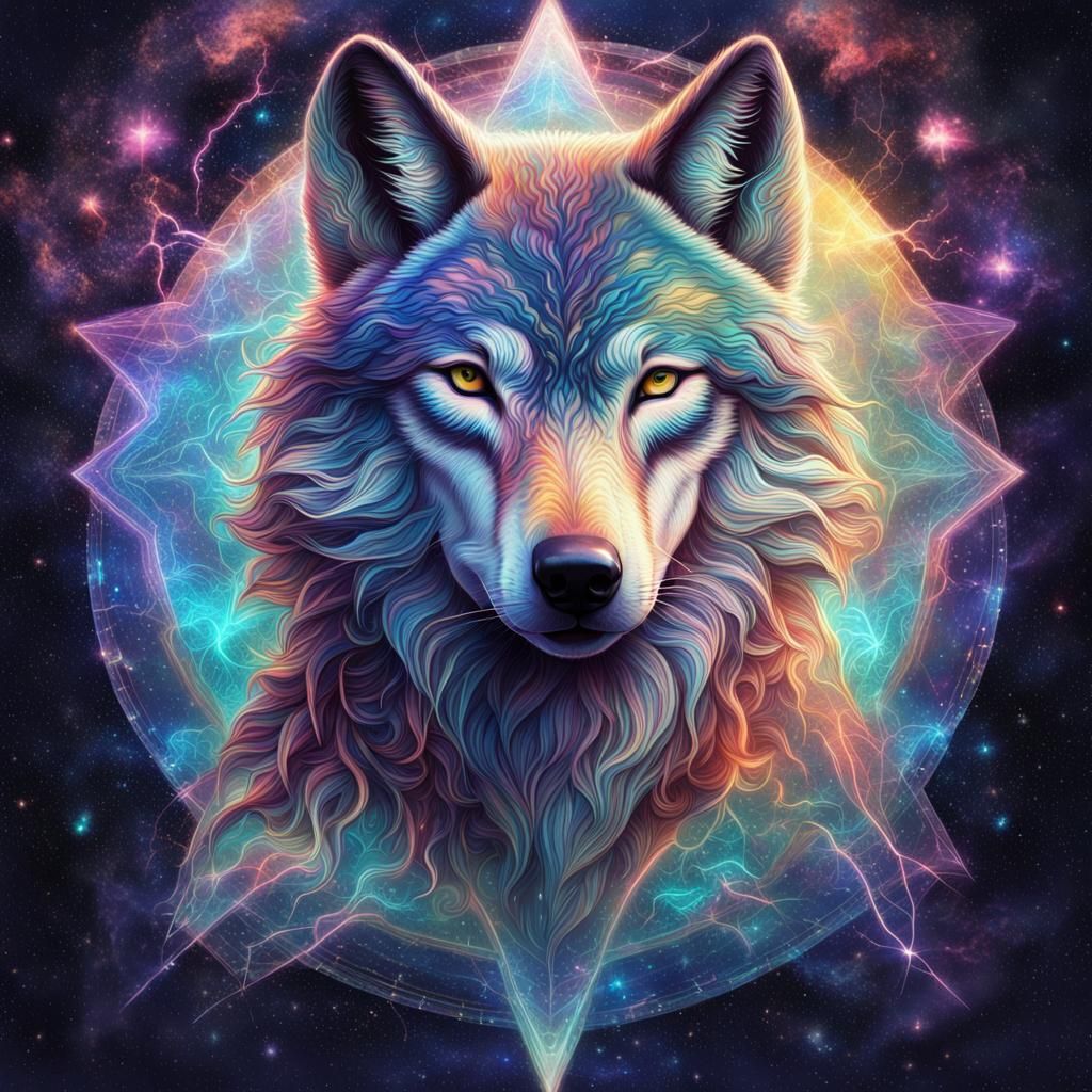 a lightening wolf : r/nightcafe