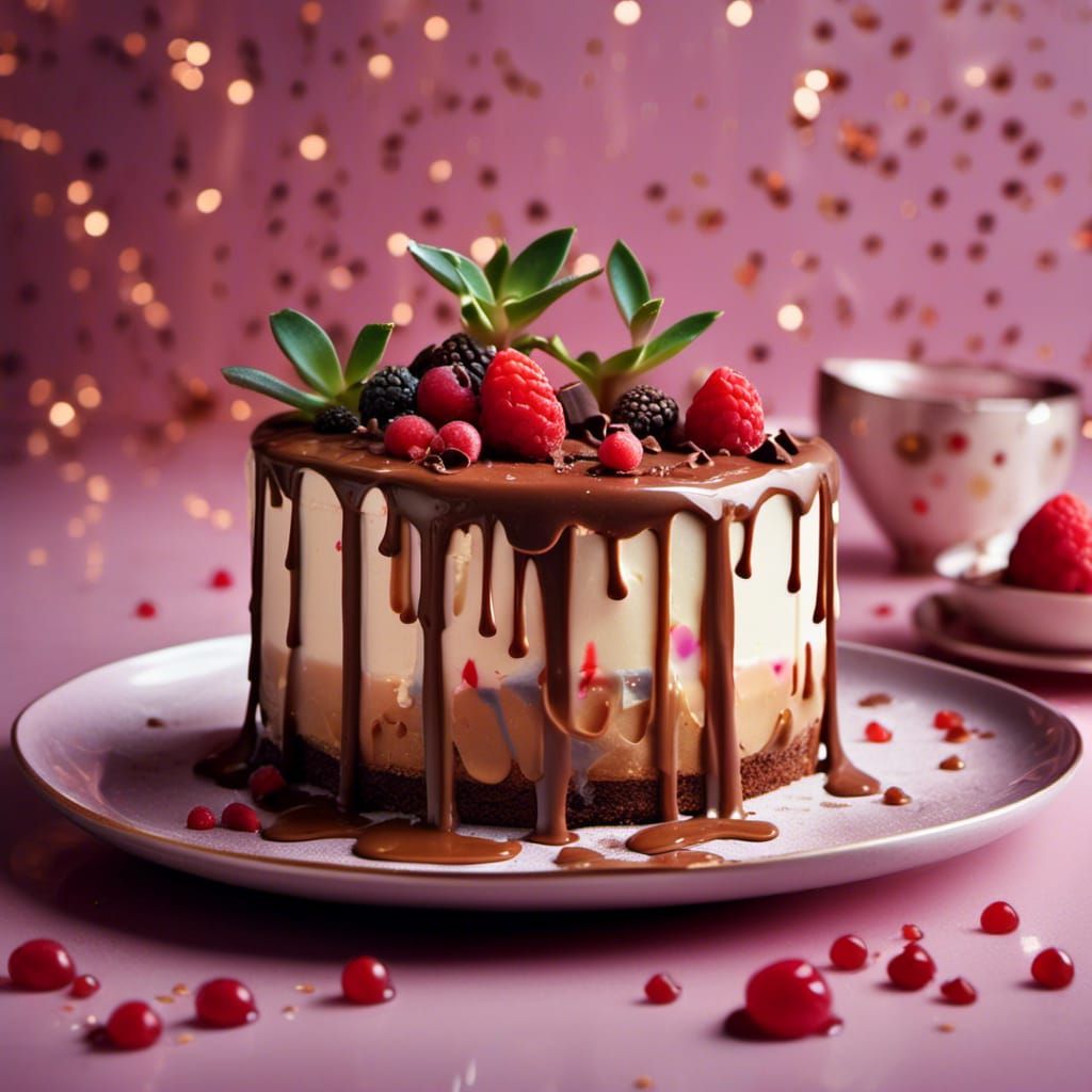 <lora:FoodGloriousFood:1.0> Decadent succulent slice of cake dessert, food art, magazine photo, professional photography, gorgeous light ref...