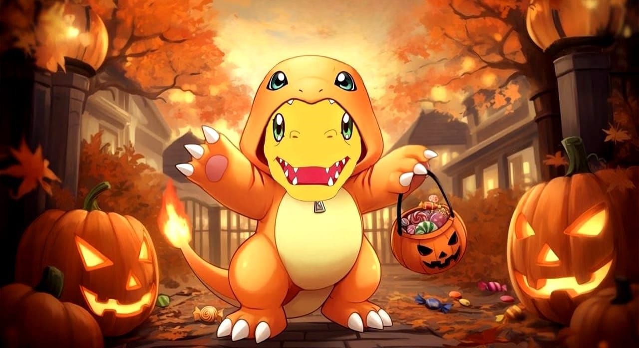 Agumon Trick or Treating as Charmander
