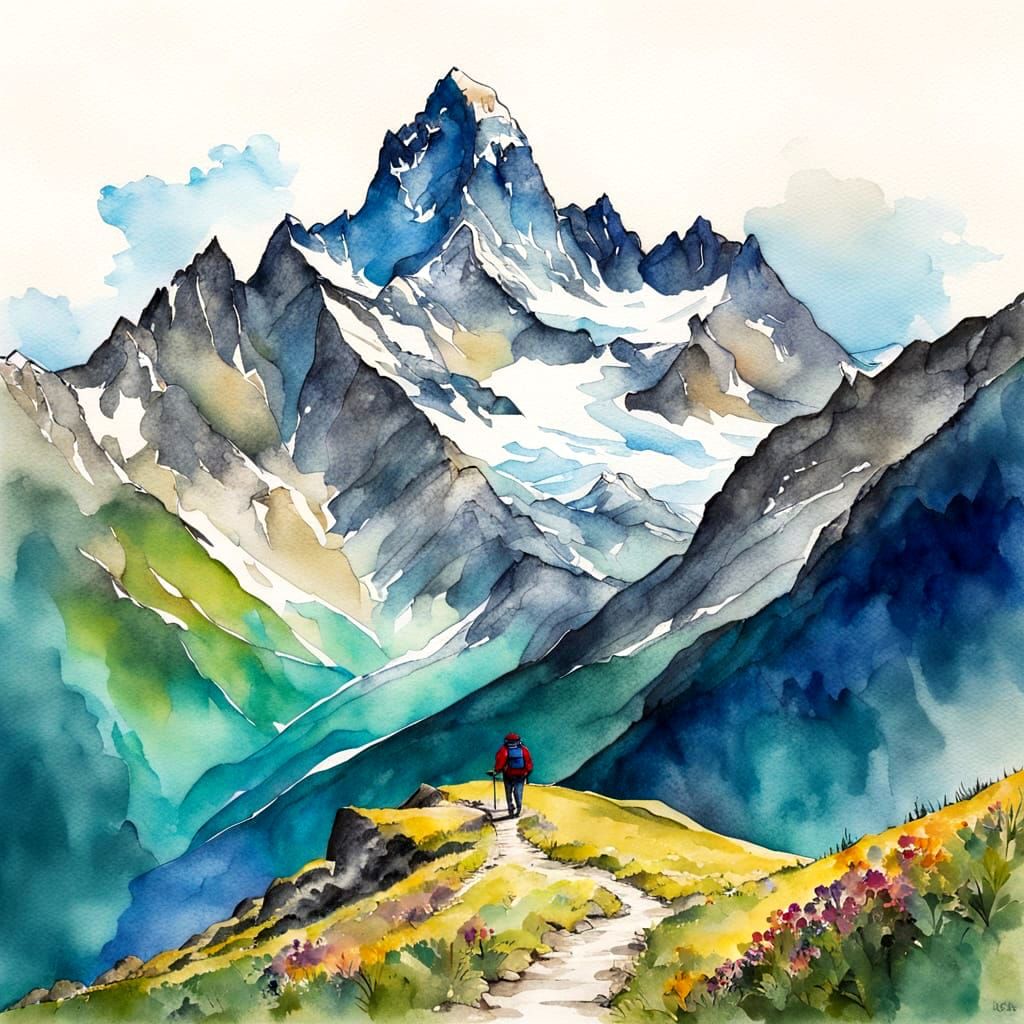 Hiking in the Swiss Alps   by @Angorartist