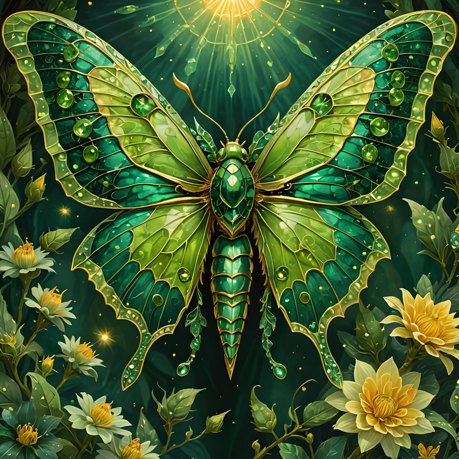 The Emerald Lunar Dragon Moth