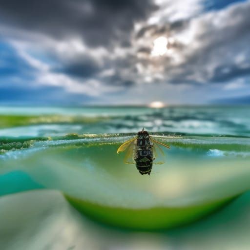 An cicada on the lens