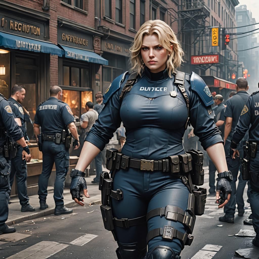 metropolice cop woman blond,chubby hips,cool massive biatch,...