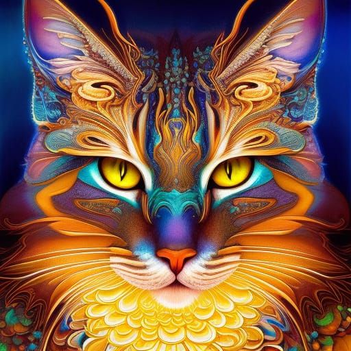 Glowing Cat - AI Generated Artwork - NightCafe Creator