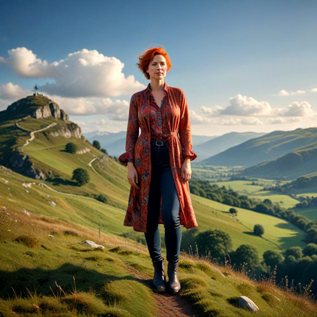 Elegant Lady Exudes Confidence in Hyperrealistic Portrait