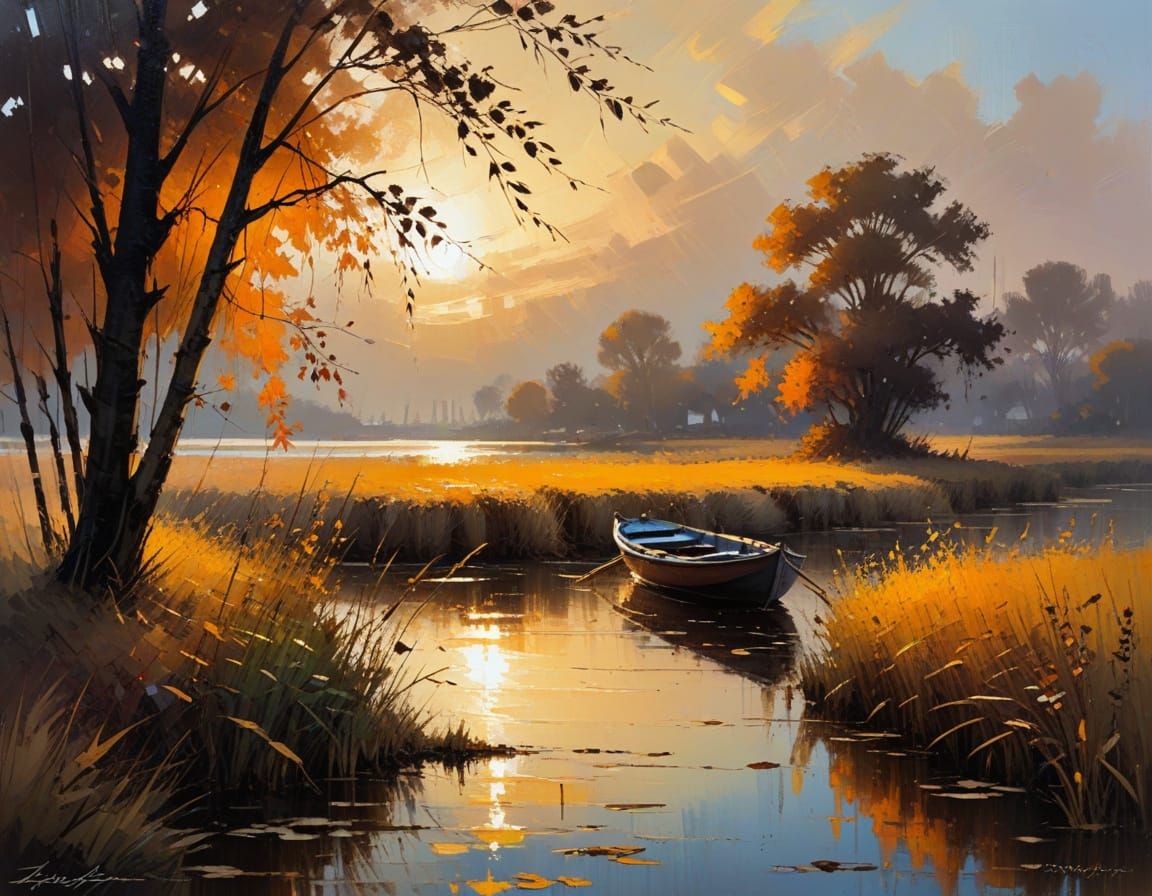 Ethereal autumn sunset