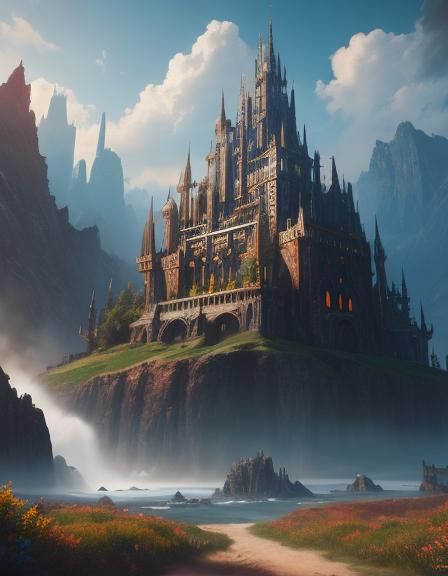 Beautiful Girl: Detailed Matte Painting in Deep Color