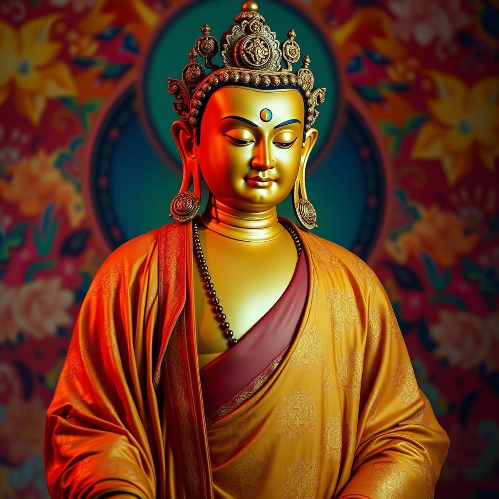Ksitigarbha Bodhisattva in Hyperrealistic Portrait