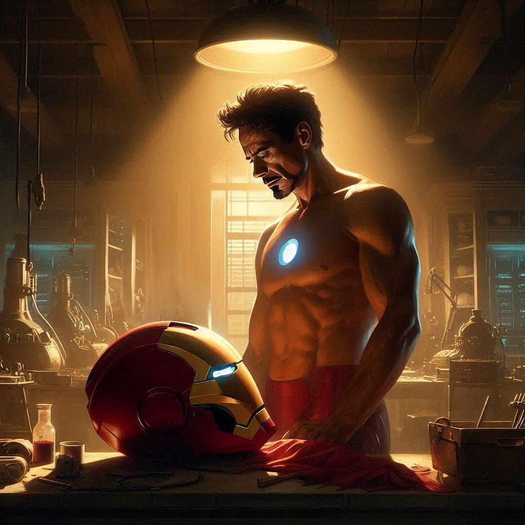 Tony Stark in his Lab
