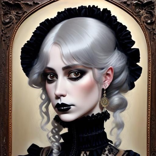 <lora:Gothic portraits:1.0> Oldschool glossy oil painting of a blone woman, Renaissance Victorian, detailed eyes, woman, lace, ruffles, Rena...