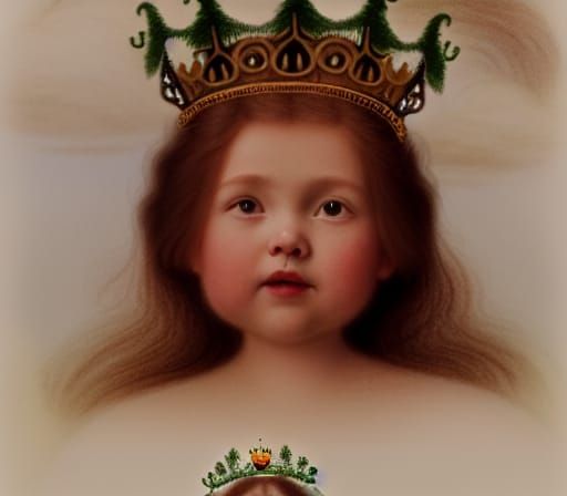 Todler Princess with Crown and Wreath +