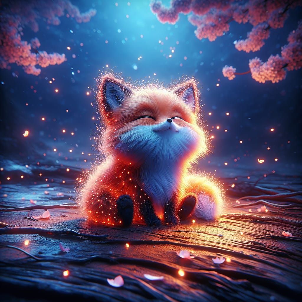 a happy little fox  by @EB