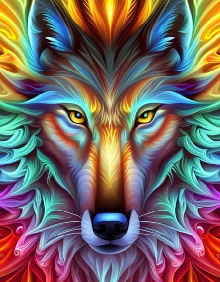 Colorful Wolf - AI Generated Artwork - NightCafe Creator