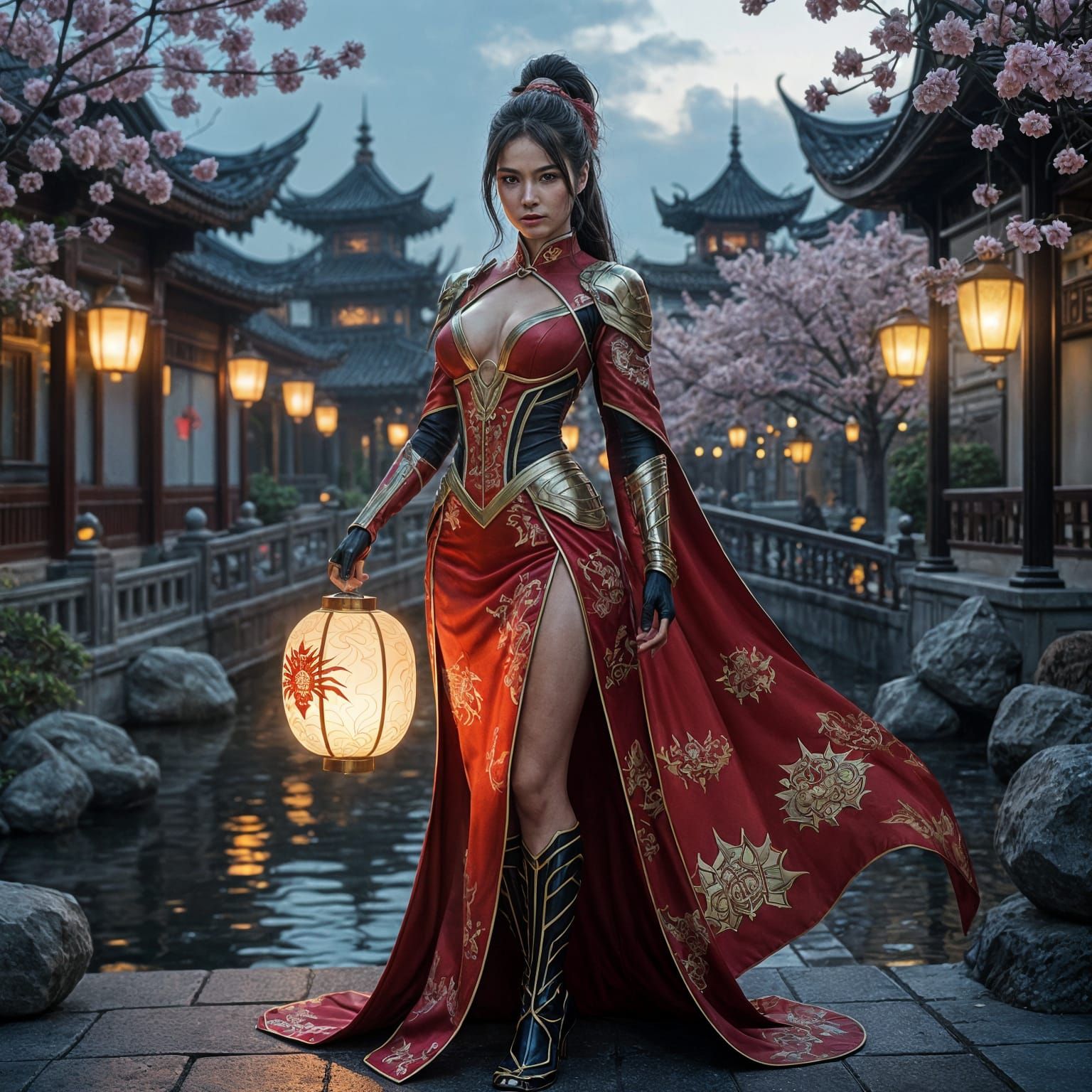 Ultra-realistic female Spider-Woman, full-body view, photorealistic 8K rendering, wearing a sleek, form-fitting ...  by @PWC Digital Art