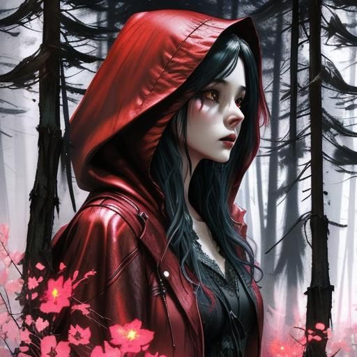 Red Riding Hood, Dark Fantasy (stable Diffusion V1.5 - Dreamshaper V8 