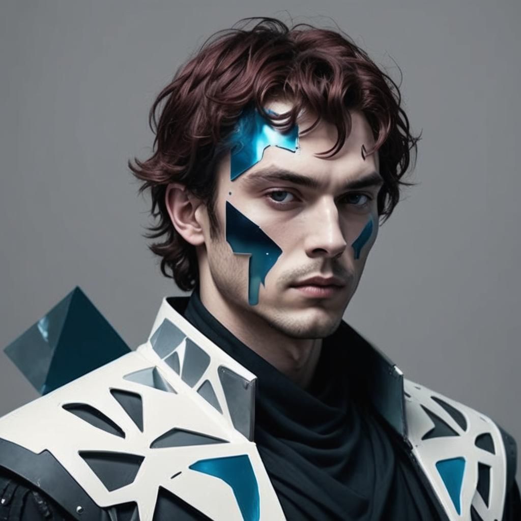 neofuturistic look less technologically developed male fashi...