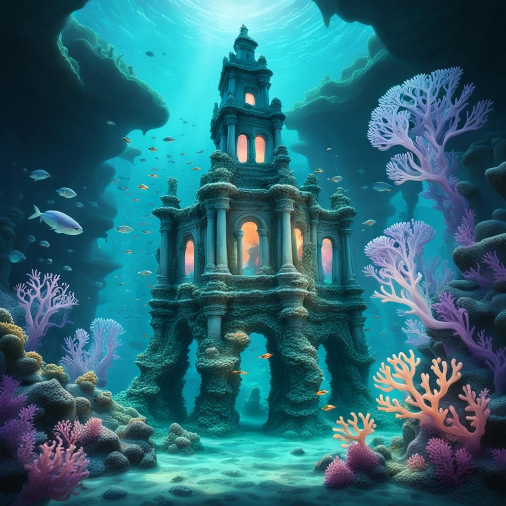 Mystical Underwater Kingdom in Surreal Style