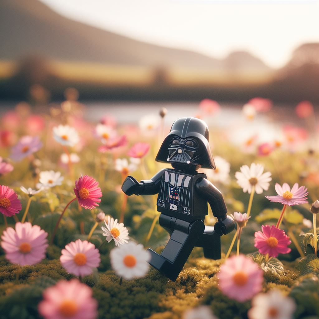Frolicking LEGO Darth Vader