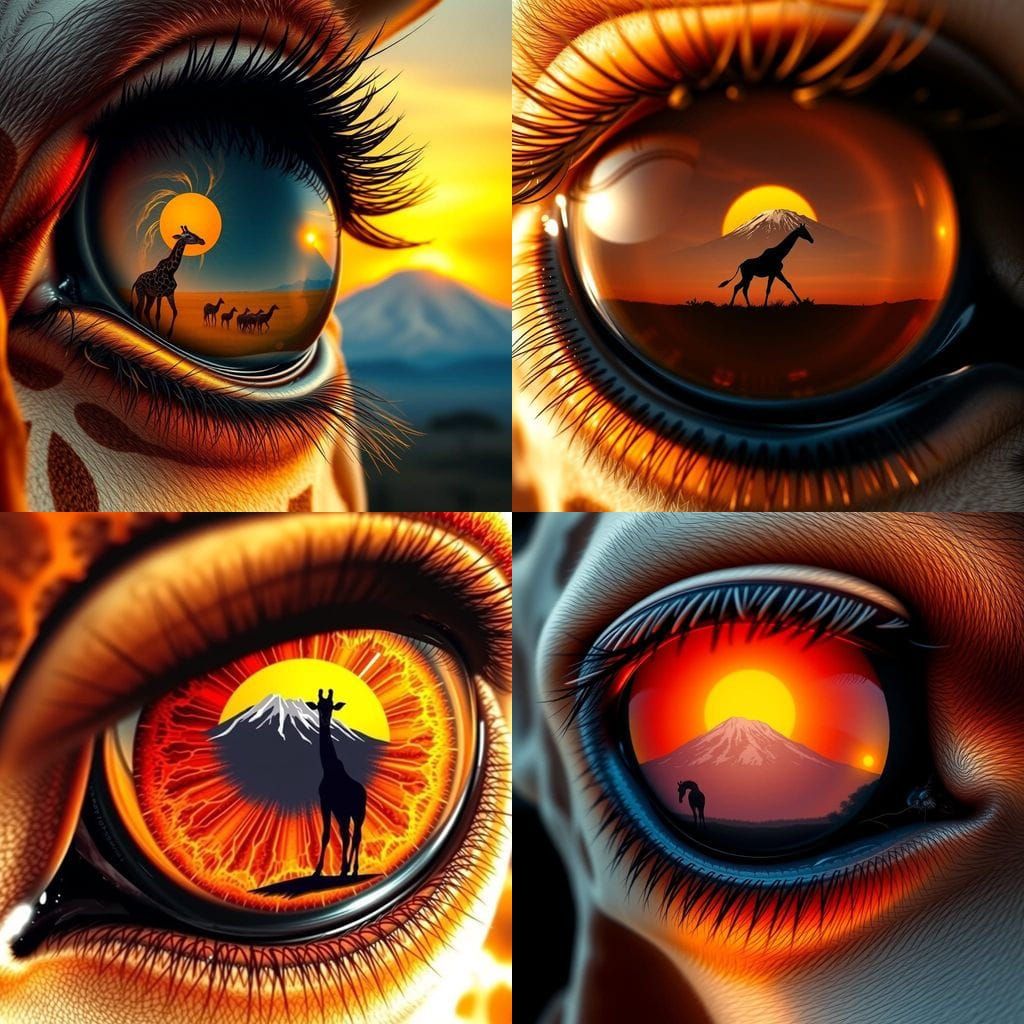 Giraffes looking for Kilimanjaro