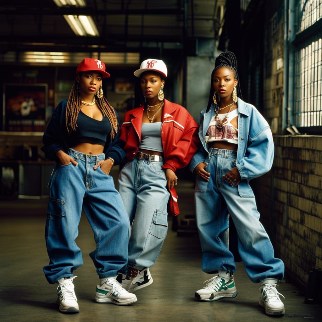 1990's Hip-Hop Fashion! Female Hip-Hop Rappers! - AI Generated Artwork -  NightCafe Creator
