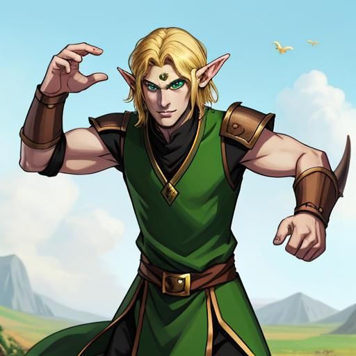 Half Elf half dragon warrior  male