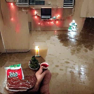 celebrating christmas alone in your apartment while it rains...