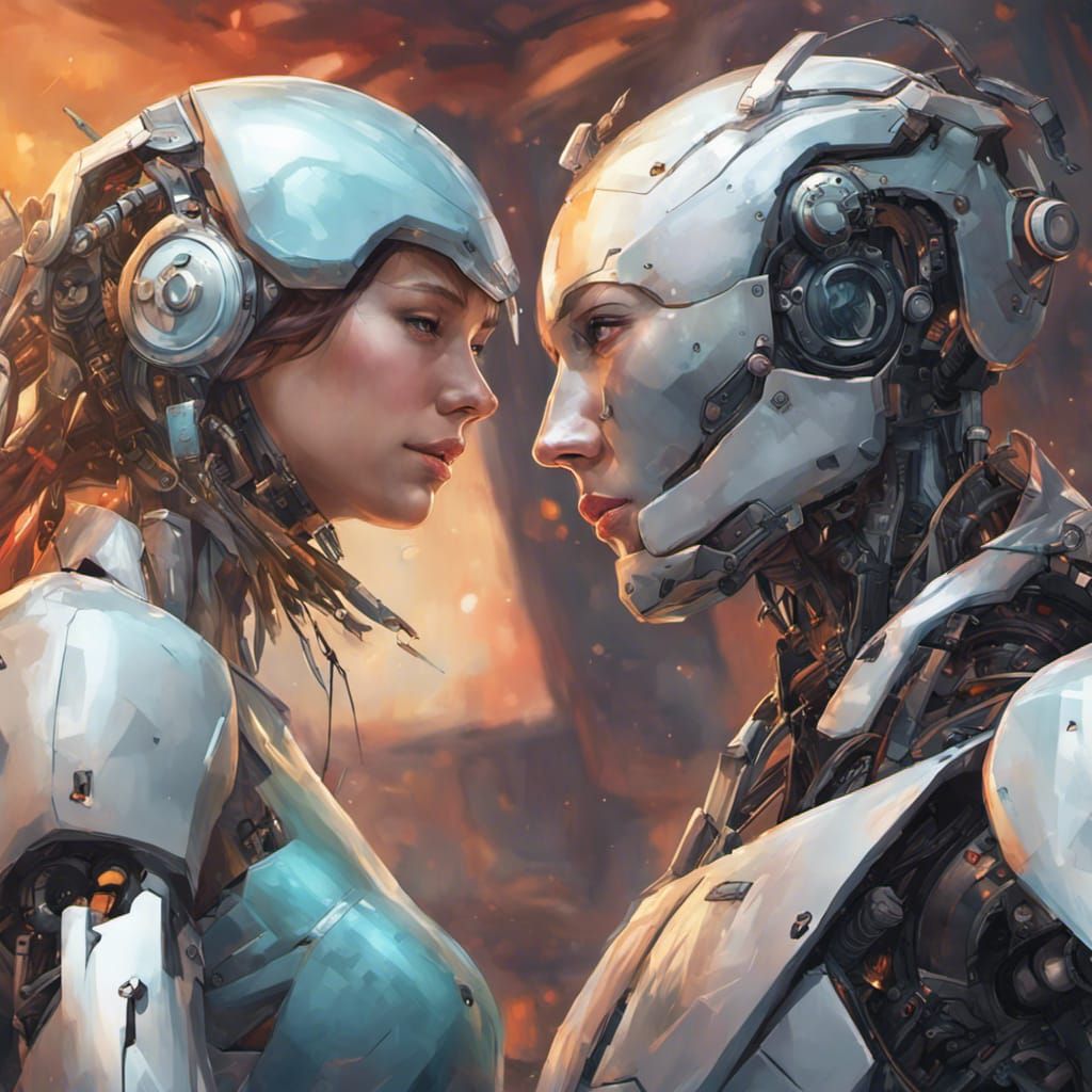 Robot and human are best friends.