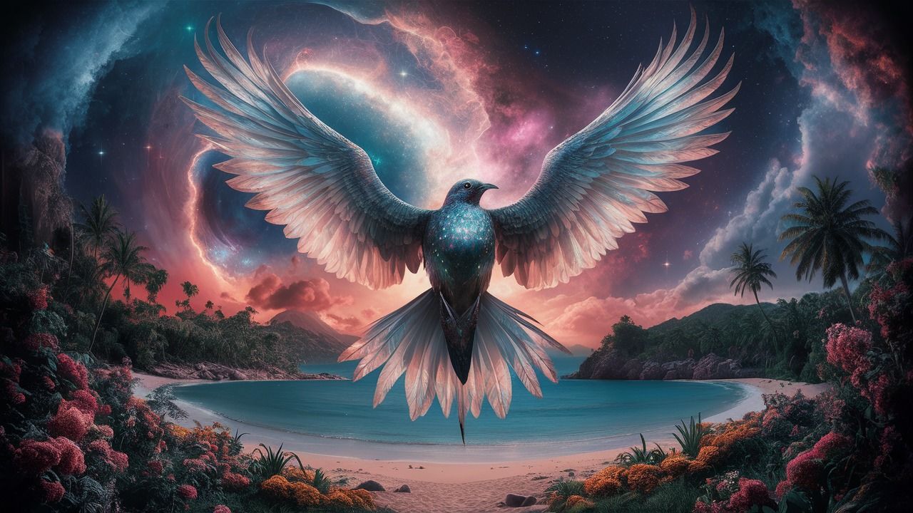 Celestial Flight: Soaring Through Paradise