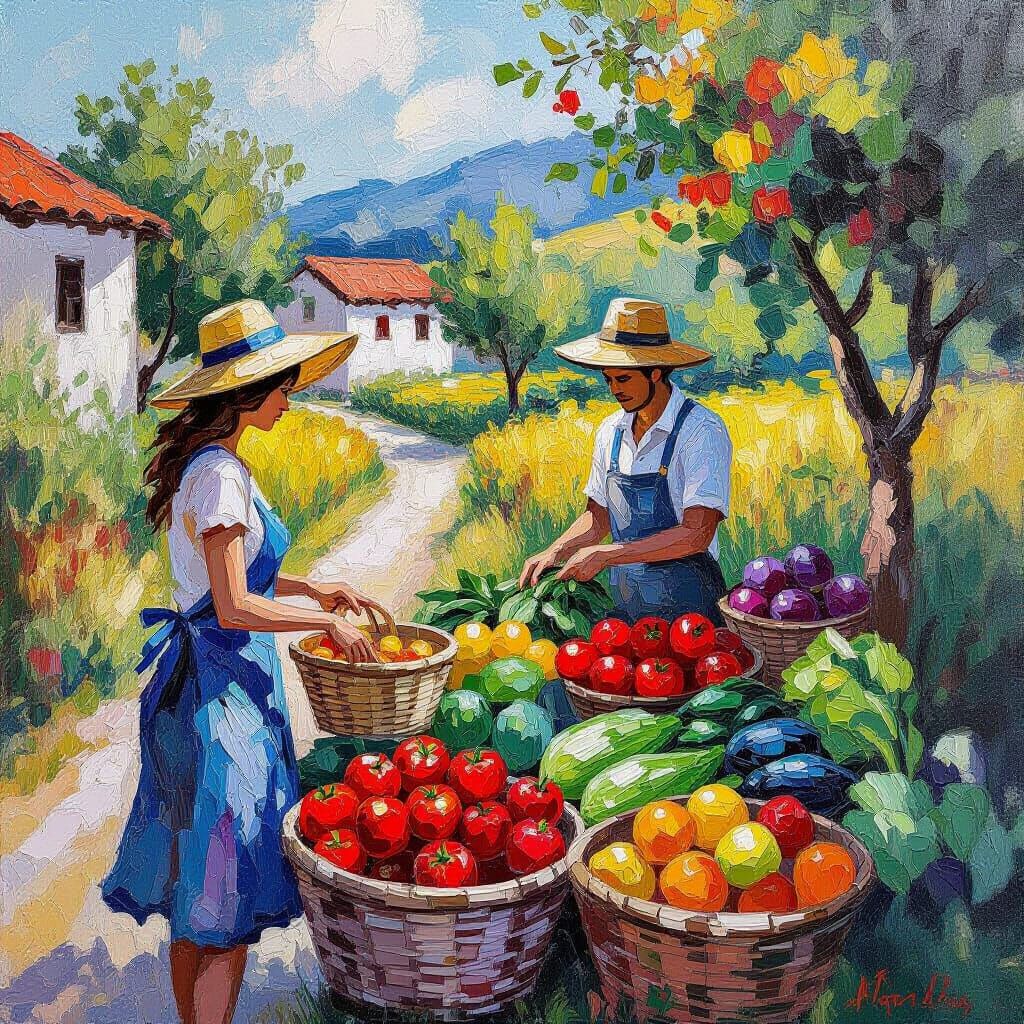 Farm vegetables and fruits sold by to tourists.   by @Steve Dufour