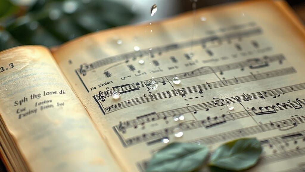 Euphoric Music Image on Aged Manuscript Page