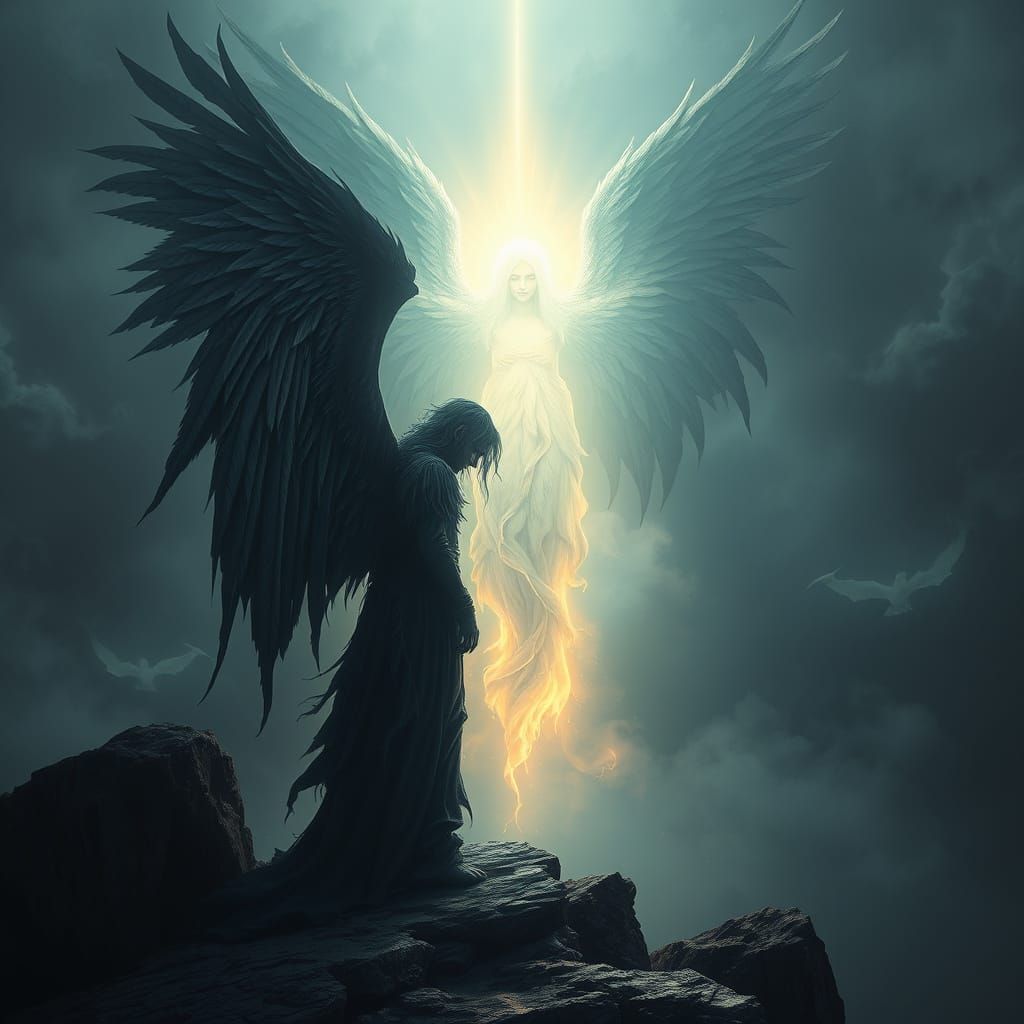 The Angel of death, and the Angel of peace creating balance   by @Orphelia 