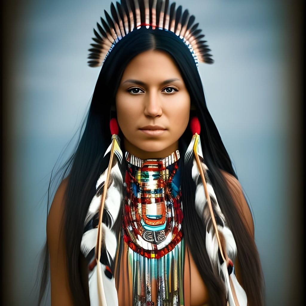 Beautiful Native American Indian Woman - AI Generated Artwork ...
