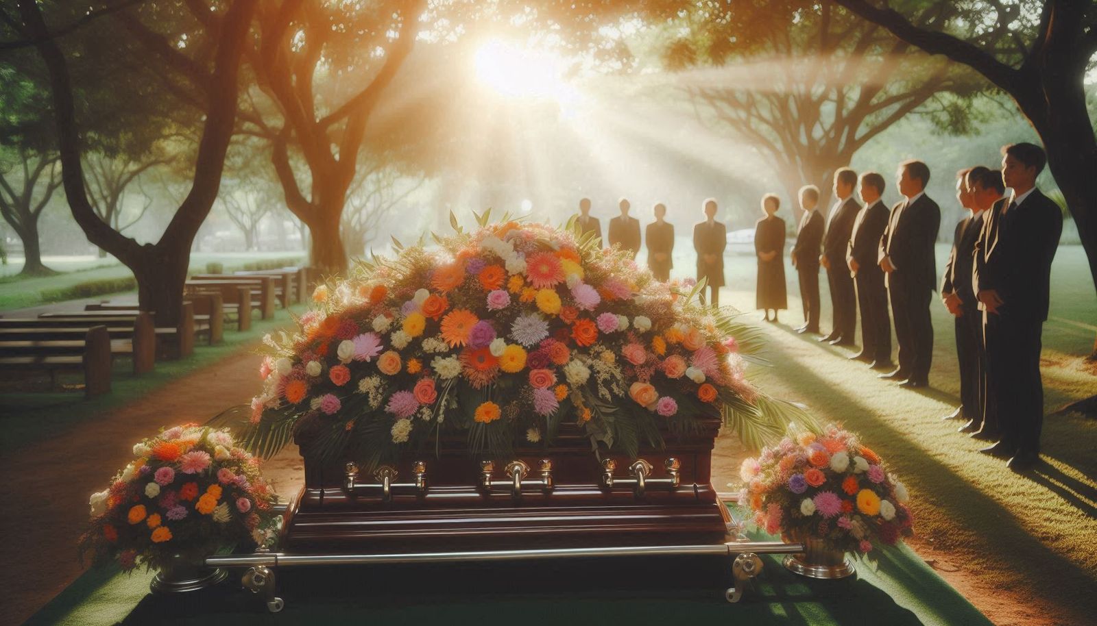 The funeral flowers