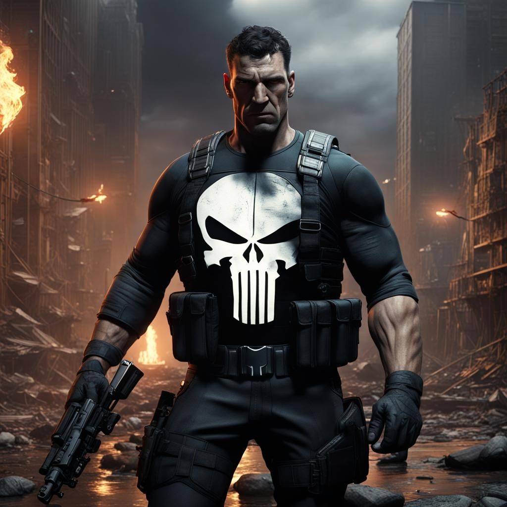 Punisher Marvel - Ai Generated Artwork - Nightcafe Creator