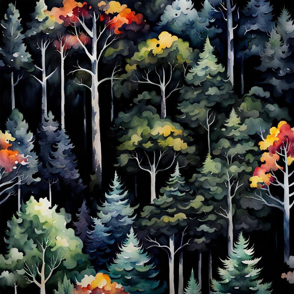 Dark and moody forest