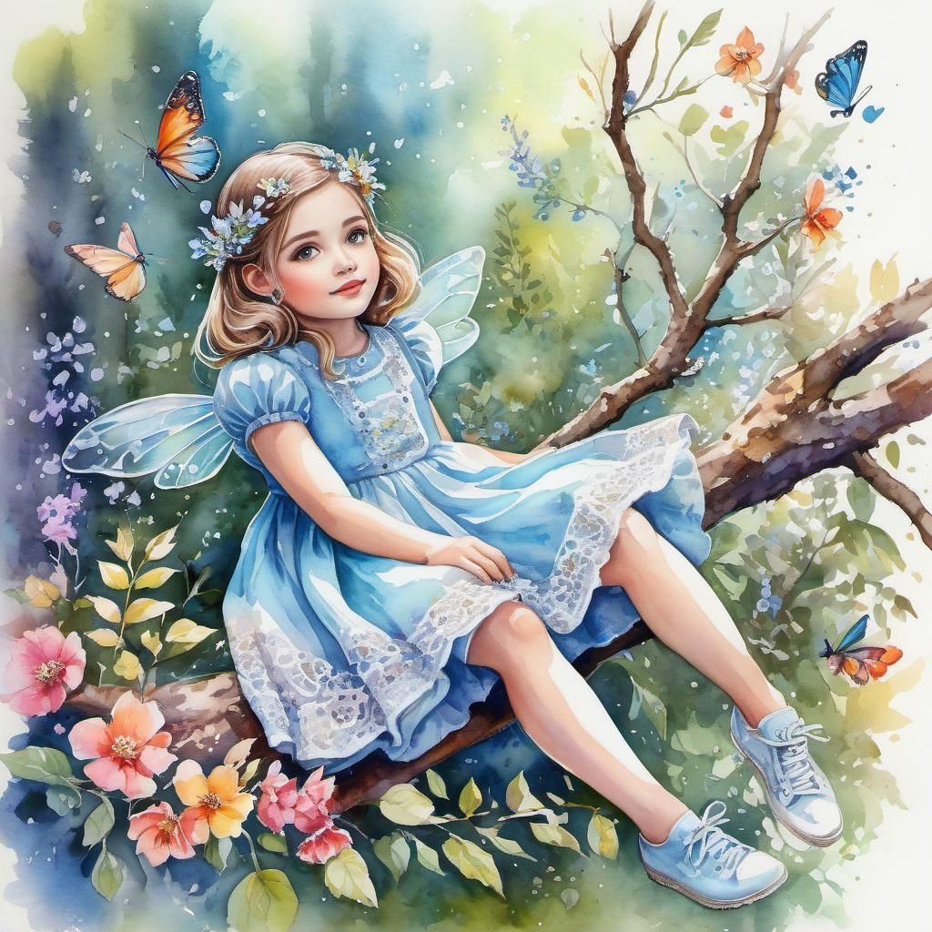 Girl on a branch