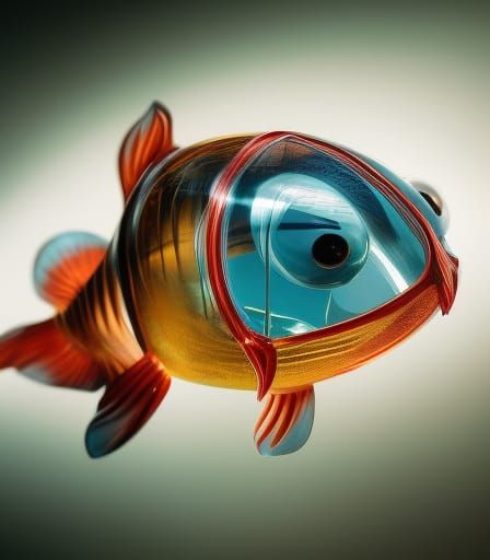 Crystalline Alien Fish: Hyperrealistic National Geographic P...