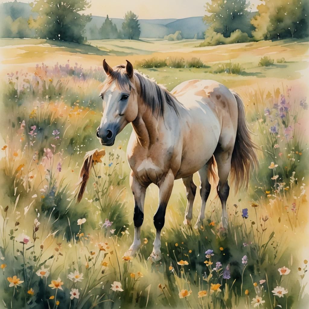 horse in a meadow