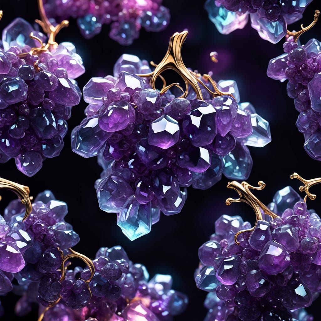 Grape-shaped jelly made of amethyst
