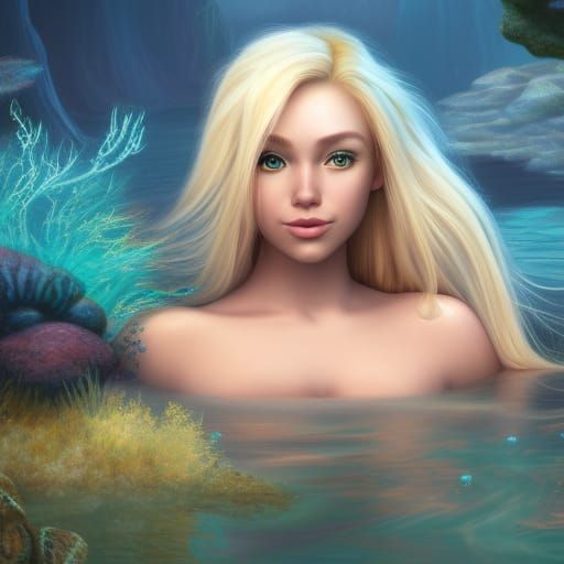 Blonde Girl Mermaid