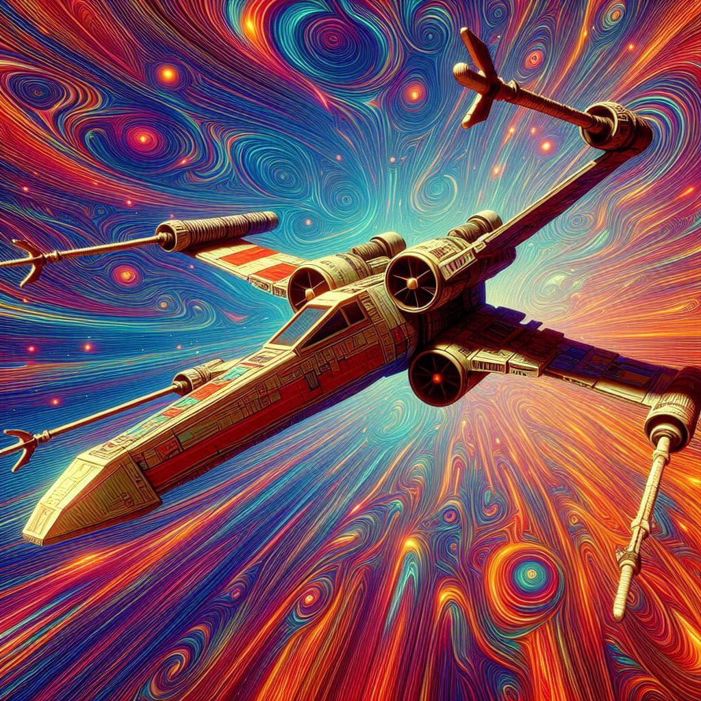 X-wing psycodelic hyperspace trip