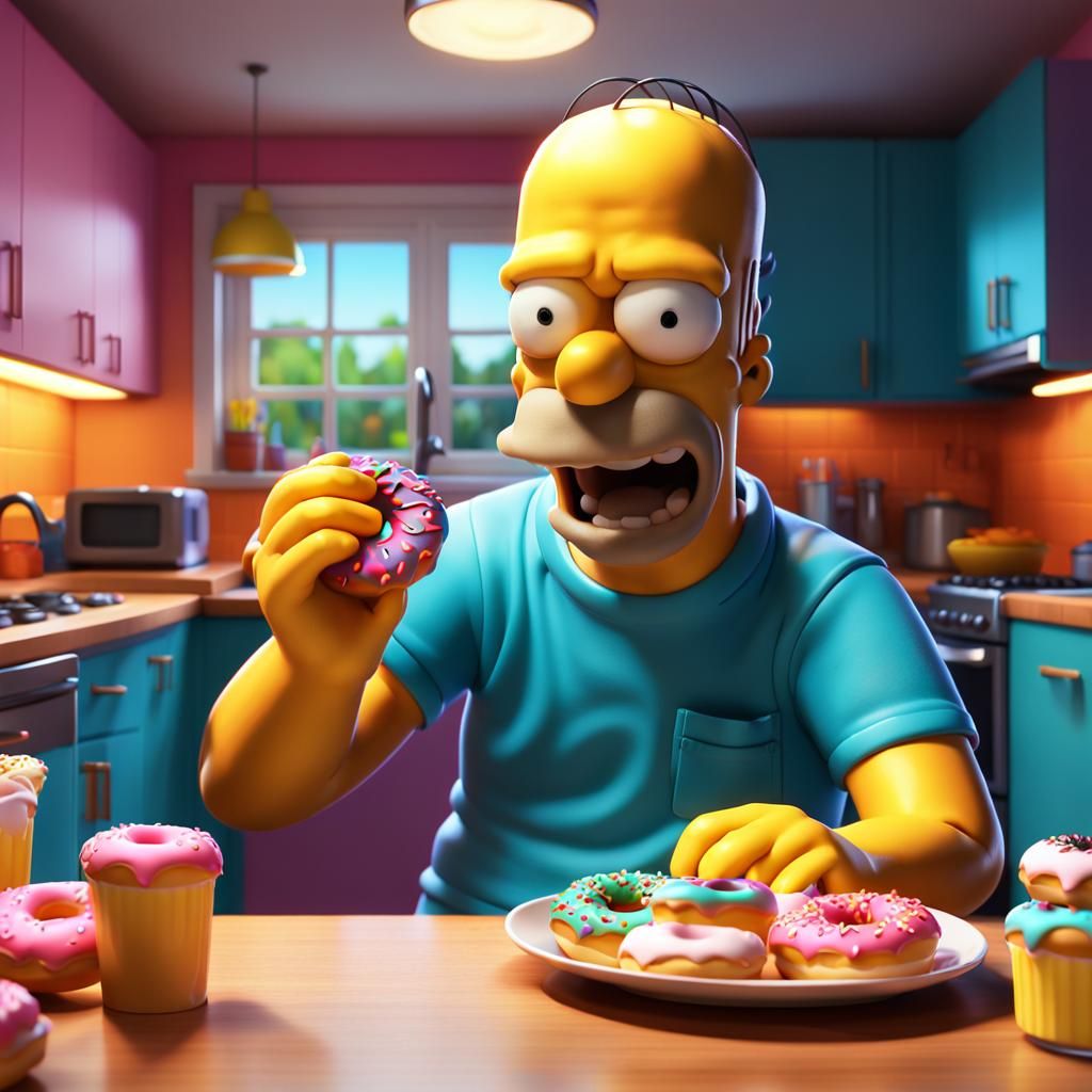 homer simpson eating donut