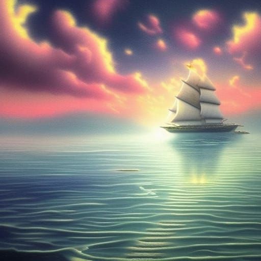 Divine Surreal Beach Day in a Heavenly Misty Paradise