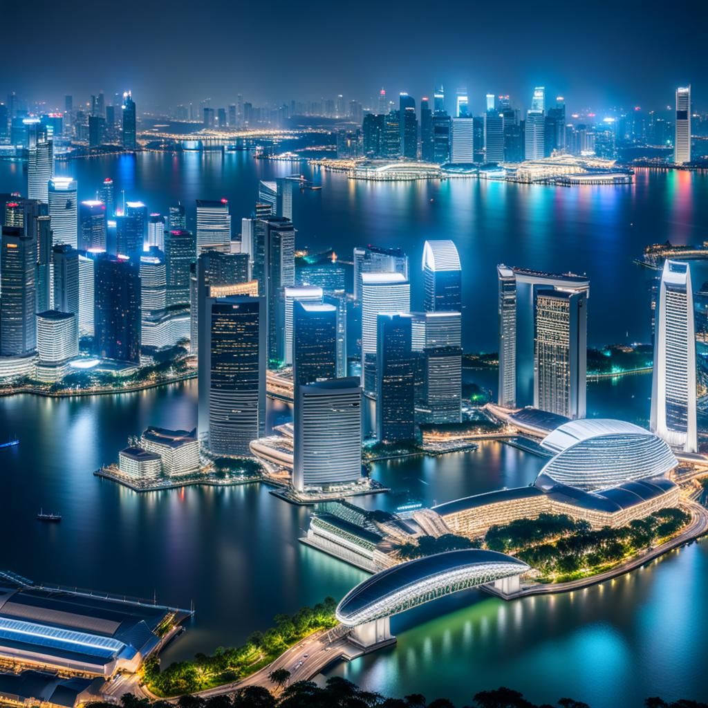 Singapore at Night  by @MatthewC