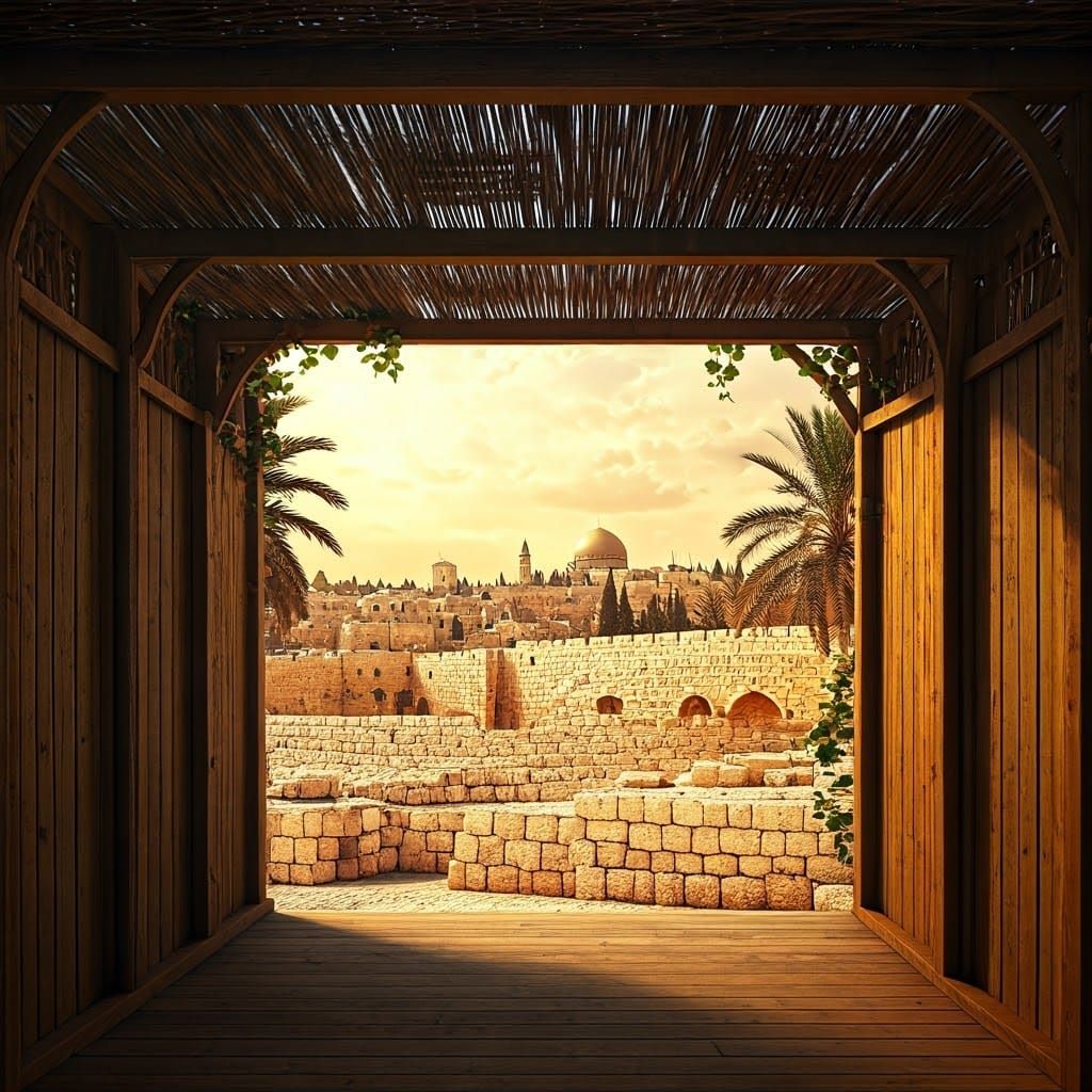 Sukkah in Jerusalem at Sunset: Matte Painting